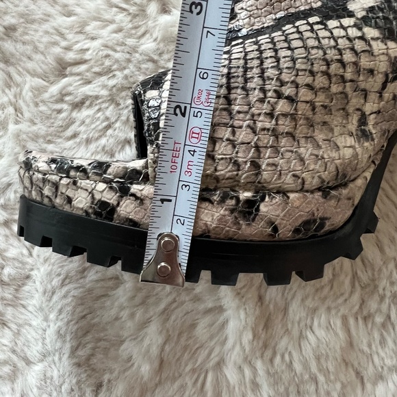 All Saints Heeled Peep Toe Snakeskin Boot - Picture 9 of 9